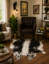 Premium Black & White Genuine Cowhide Rug Price in Pakistan | Natural Cow Skin Leather Carpet