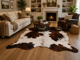 Premium Dark Brown & White Genuine Cowhide Rug Price in Pakistan | Natural Cow Hide