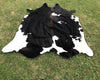 Cowhide Rug-Black and white Cowhide Rug-Living Room Rug-Hair On Rugs-Tri-colour Rugs-Brindle Cowhide-Ottoman Rugs-Soft Carpet Rugs
