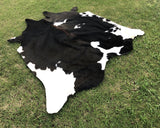 Cowhide Rug-Black and white Cowhide Rug-Living Room Rug-Hair On Rugs-Tri-colour Rugs-Brindle Cowhide-Ottoman Rugs-Soft Carpet Rugs
