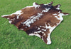 Tricolor Cowhide - Brown and White Genuine Cow Skin Rug - Hair On Cowhide Rug