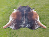 Cowhide Rug-Brown and White Brindle Cowhide Rug-Brazilian Cowhide Area Rug-Genuine Tricolor Cowhide-Large Cowhide Rug-Exclusive Cow Skin Rug