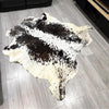 Black and White Spotted Cowhide Rug Genuine Leather Hide