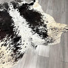 Black and White Spotted Cowhide Rug Genuine Leather Hide