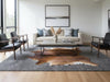 Genuine Brindle Cowhide Rug Natural Tricolor Brazilian Animal Skin Rug