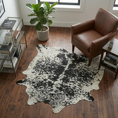 Salt & Pepper Genuine Cowhide Rug Price in Pakistan | Black & White Natural Cow Skin Rug | Export Quality Cow Hide