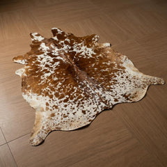 Brown & White Cowhide Rug Price in Pakistan | Premium Genuine Cow Skin Rug | Export Quality