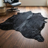 Black Cowhide Rug with Speckled Hair Price in Pakistan | Premium Genuine Cow Skin Rug | Export Quality