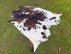 Natural Dark Brown and White Cowhide - Brindle Cow Skin - Hair on Cowhide - Real Cow Rug