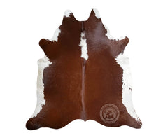 Premium Brown & White Genuine Cowhide Rug Price in Pakistan | Natural Cow Skin Leather Carpet