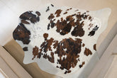 Premium White & Brown Spotted Genuine Cowhide Rug Price in Pakistan | Natural Cow Skin Leather Carpet
