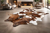 Premium Brown & White Cowhide Rug – Natural Hair-On Cow Hide Rug