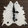 Premium White & Black Speckled Genuine Cowhide Rug | 100% Natural Cow Skin Leather Carpet for Luxury Home Décor