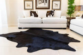 Premium Solid Black Genuine Cowhide Rug Price in Pakistan | 100% Natural Cow Skin Leather Carpet