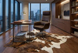 Premium Brown & White Cowhide Rug – Natural Hair-On Cow Hide Rug