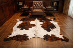 Premium Dark Brown & White Genuine Cowhide Rug Price in Pakistan | Natural Cow Hide