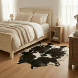 Premium Black & White Cowhide Rug – Genuine Natural Cow Skin Area Rug for Boho, Modern & Luxury Home Décor