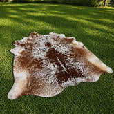 Premium Brown & White Speckled Cowhide Rug – Natural Cow Hide Rug in Pakistan