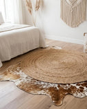 Premium Brown & White Speckled Genuine Cowhide Rug Price in Pakistan | Natural Cow Skin Leather Carpet