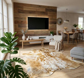 Premium Tan & White Genuine Cowhide Rug Price in Pakistan | Natural Cow Skin Rug