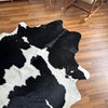 Premium Black & White Genuine Cowhide Rug in Pakistan | Natural Cow Skin Rug