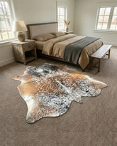 Premium Speckled Brown Genuine Cowhide Rug Price in Pakistan | Natural Cow Skin Leather Carpet