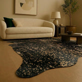 Premium Black Salt & Pepper Genuine Cowhide Rug Price in Pakistan | Natural Cow Skin Leather Carpet