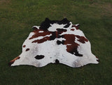 Premium Tricolor Genuine Cowhide Rug In Pakistan | Natural Cow Skin Leather Carpet