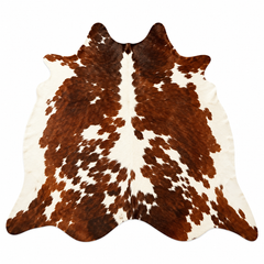 Luxury Brown & White Genuine Cowhide Rug | Natural Hair-On Cow Skin Leather Area Rug