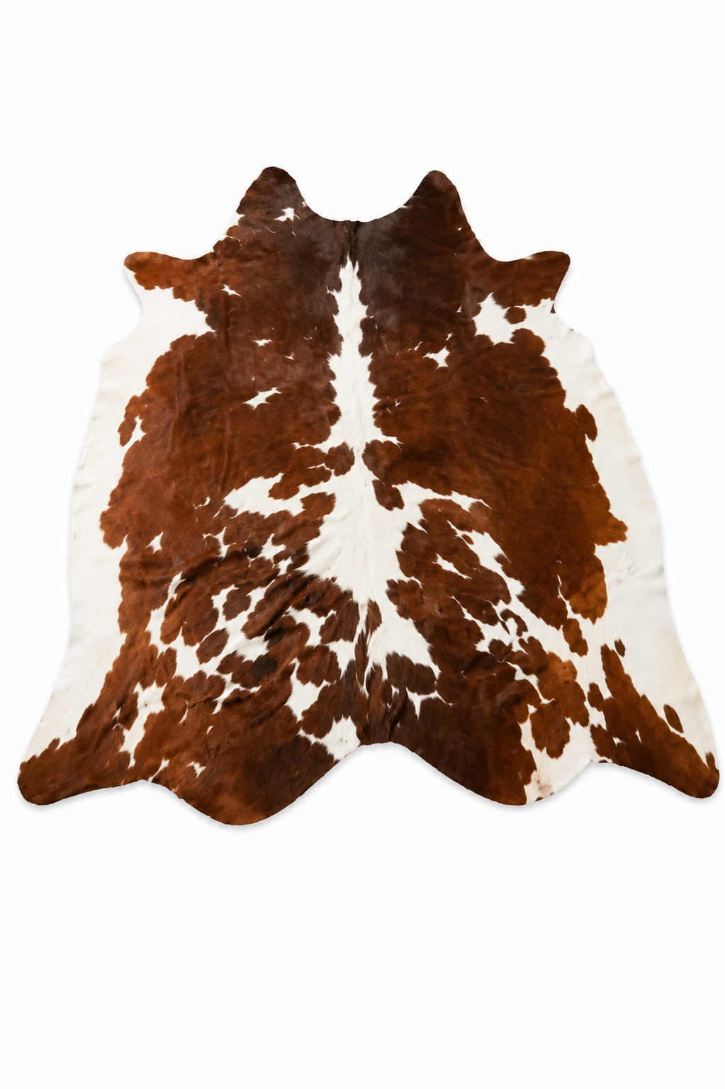 Luxury Brown & White Genuine Cowhide Rug | Authentic Natural Cow Skin Carpet