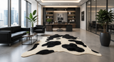 Premium Black & White Genuine Cowhide Rug Price in Pakistan | 100% Natural Cow Skin Leather Carpet