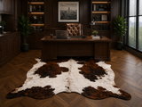 Premium Dark Brown & White Genuine Cowhide Rug Price in Pakistan | Natural Cow Hide