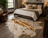 Brown Speckled Genuine Cowhide Rug in Pakistan | Premium Natural Cow Skin Rug