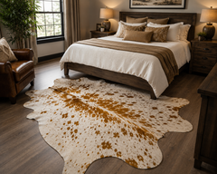 Brown Speckled Genuine Cowhide Rug in Pakistan | Premium Natural Cow Skin Rug