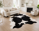 Black & White Genuine Cowhide Rug in Pakistan | Premium Natural Cow Skin Rug