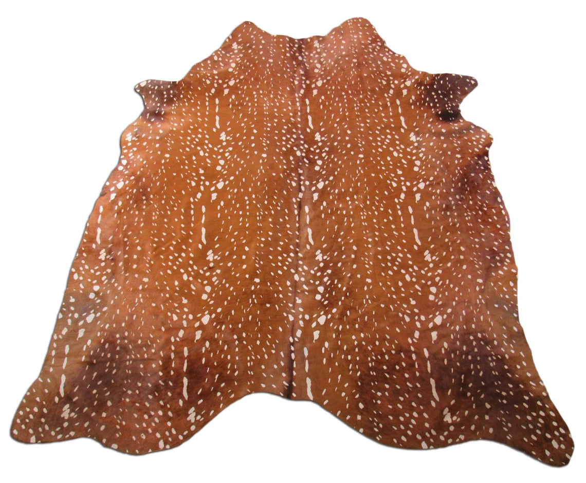 Premium Exotic Brown Speckled Cowhide Rug | Genuine Natural Leather Hide