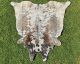 Gray and White Cowhide Rug, Gray Salt and Pepper Cowhide Rug - Natural Cowskin Rugs - Leather Rugs for Bedroom