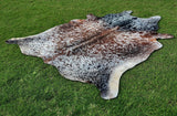 Brown and White Genuine Cow Skin Rug Tricolor Cowhide Hair On Cowhide Rug
