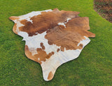 Exotic Brown and White Cowhide Rug-Genuine Panda Print Cow Skin Rug For Western Home Decor-Brazillian Floor Area Rug-Luxury Hair on Cowhide