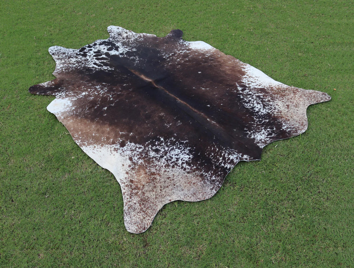 Cowhide Rug-Real Brown and White Brindle Cowhide Rug-Brazilian Cowhide