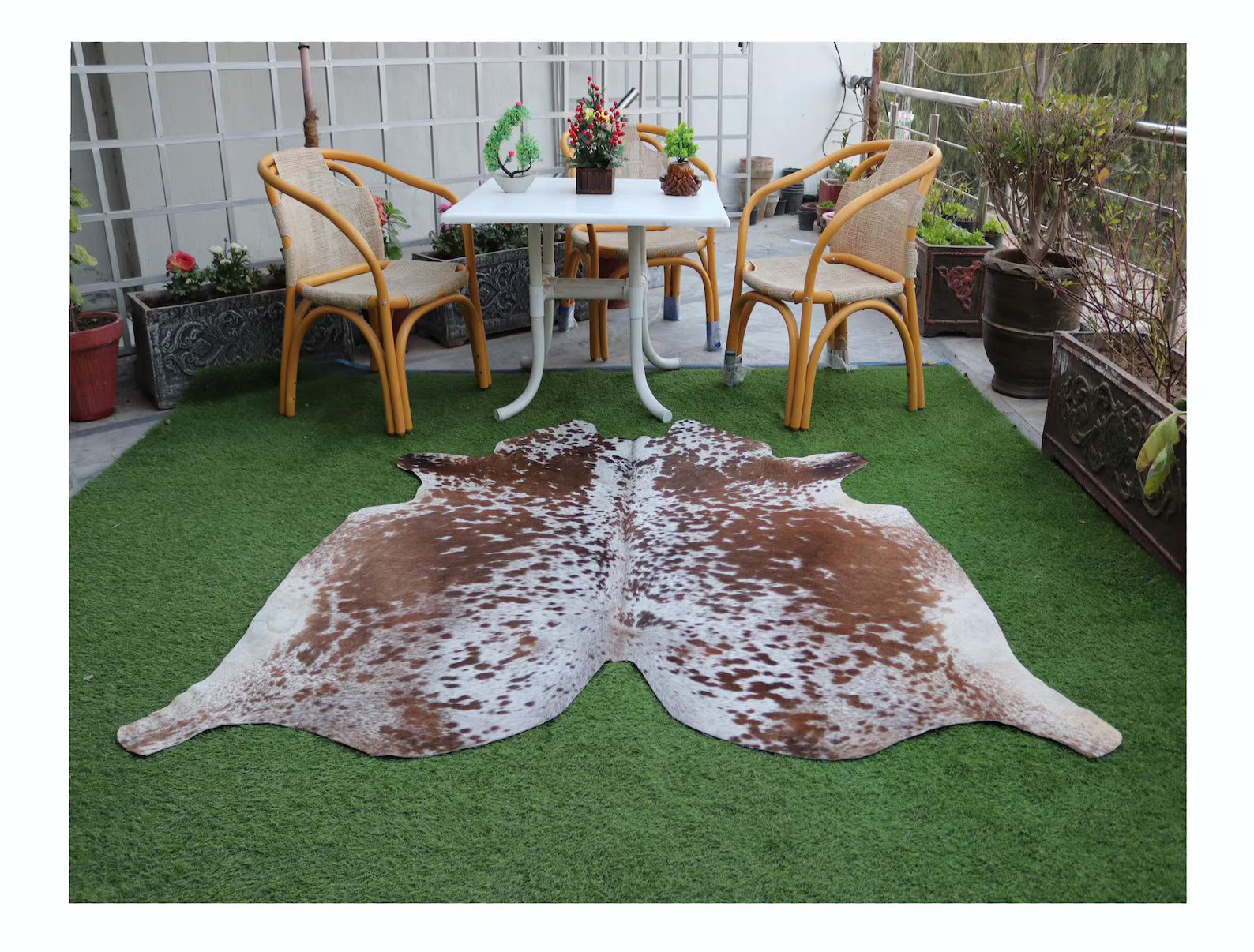 Genuine Brown and White Cowhide Rug-Exclusive Spotted Cow Skin Rug