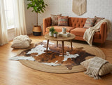 Genuine Brindle Cowhide Rug – Natural Tricolor Brazilian Animal Skin Area Rug