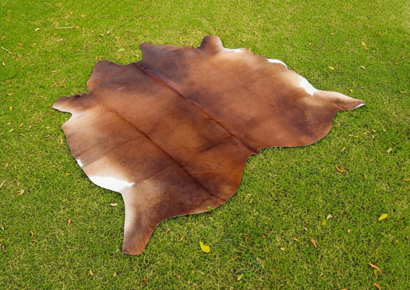 Genuine Brindle Cowhide Rug Natural Tricolor Brazilian Animal Skin Rug