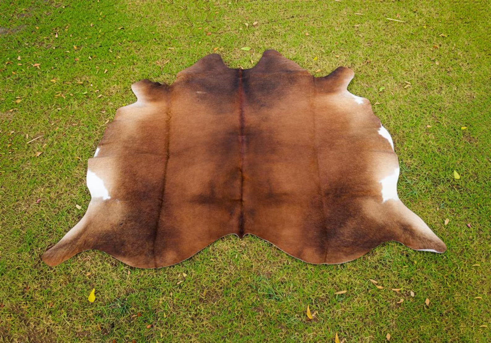 Genuine Brindle Cowhide Rug Natural Tricolor Brazilian Animal Skin Rug