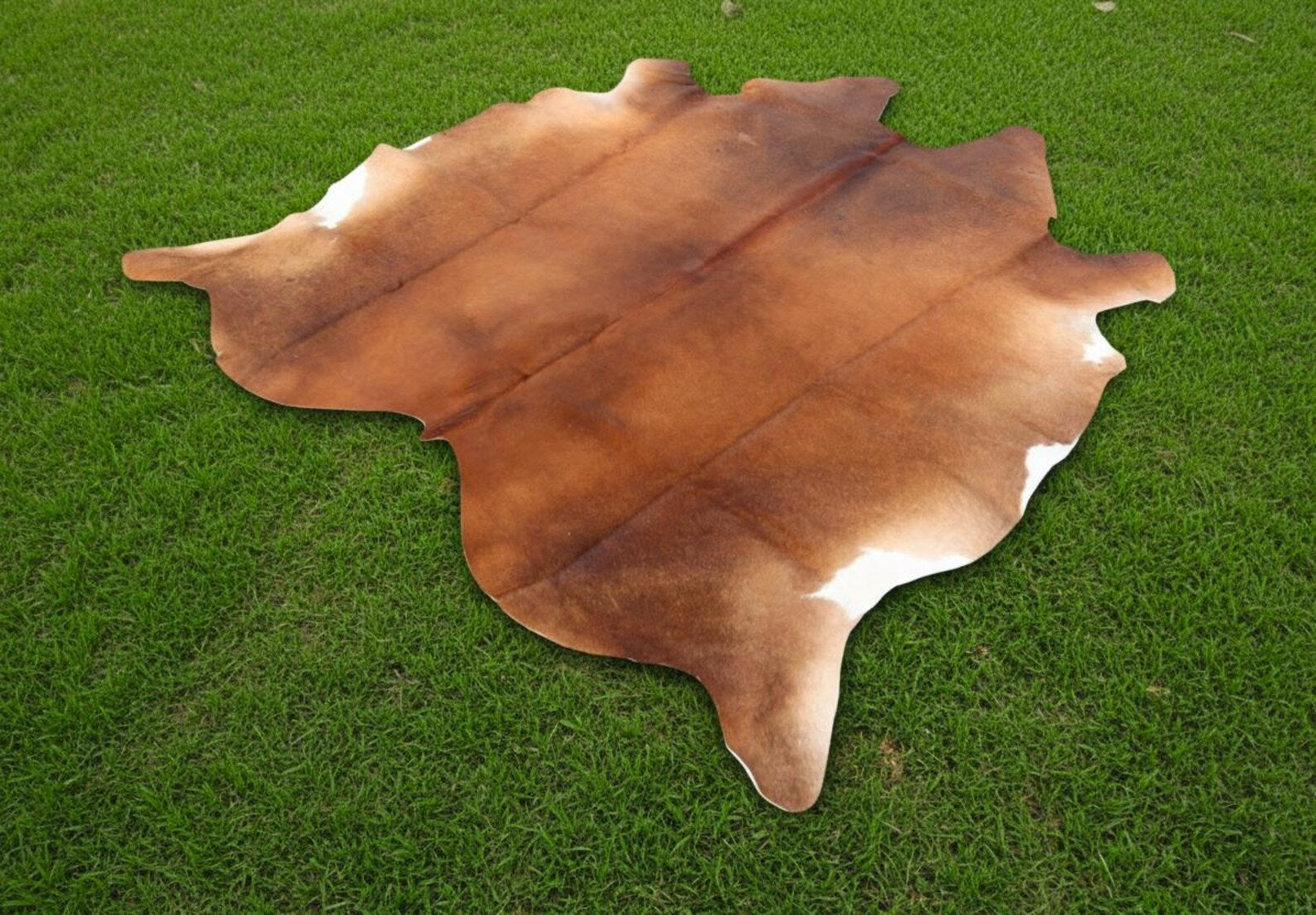 Genuine Brindle Cowhide Rug Natural Tricolor Brazilian Animal Skin Rug