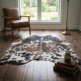 Tricolor Genuine Cowhide Rug in Pakistan | Premium Brown Black & White Cow Skin Rug | Natural Cow Hide Rugs