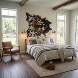 Tricolor Genuine Cowhide Rug in Pakistan | Premium Brown Black & White Cow Skin Rug | Natural Cow Hide Rugs