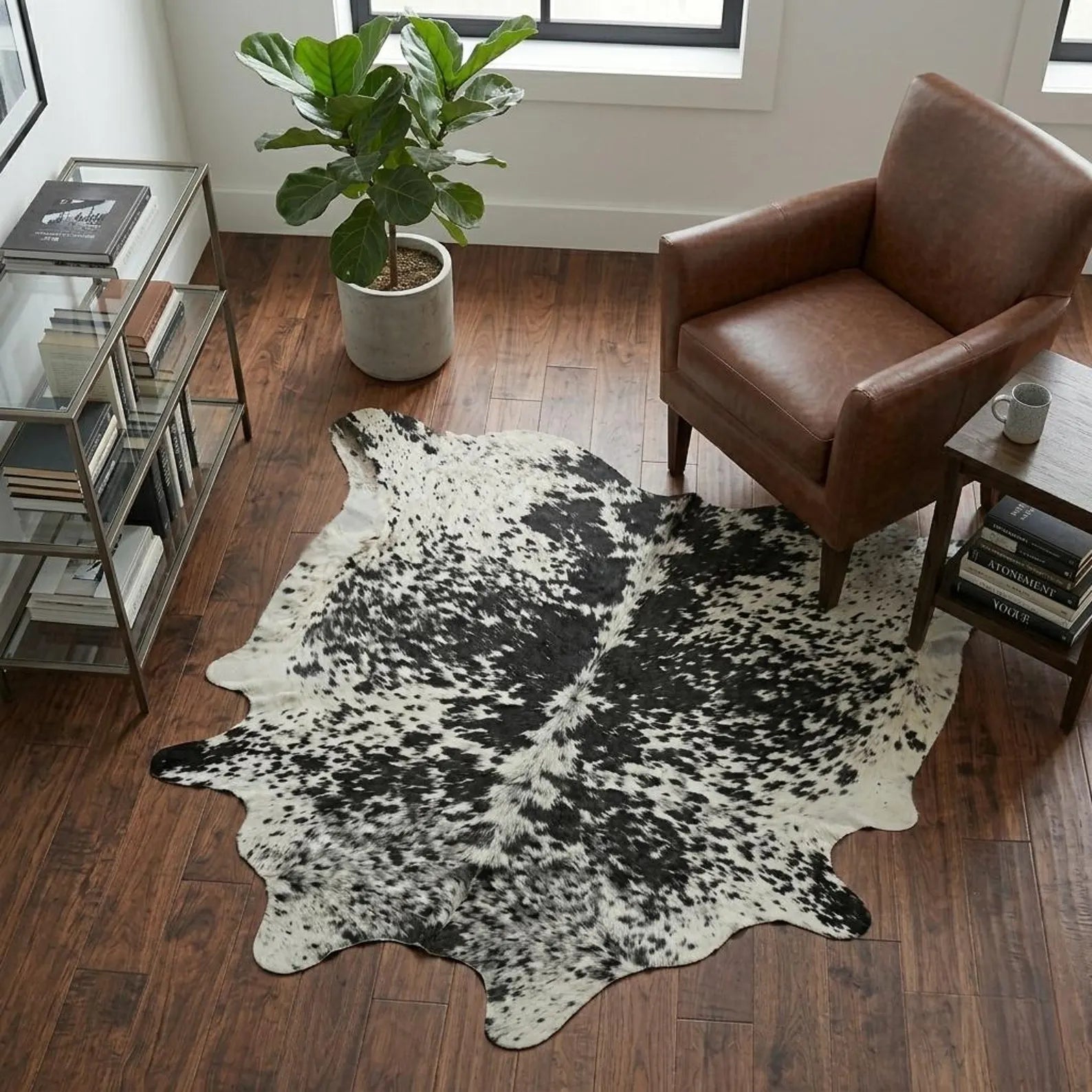 Salt & Pepper Genuine Cowhide Rug Price in Pakistan | Black & White Natural Cow Skin Rug | Export Quality Cow Hide
