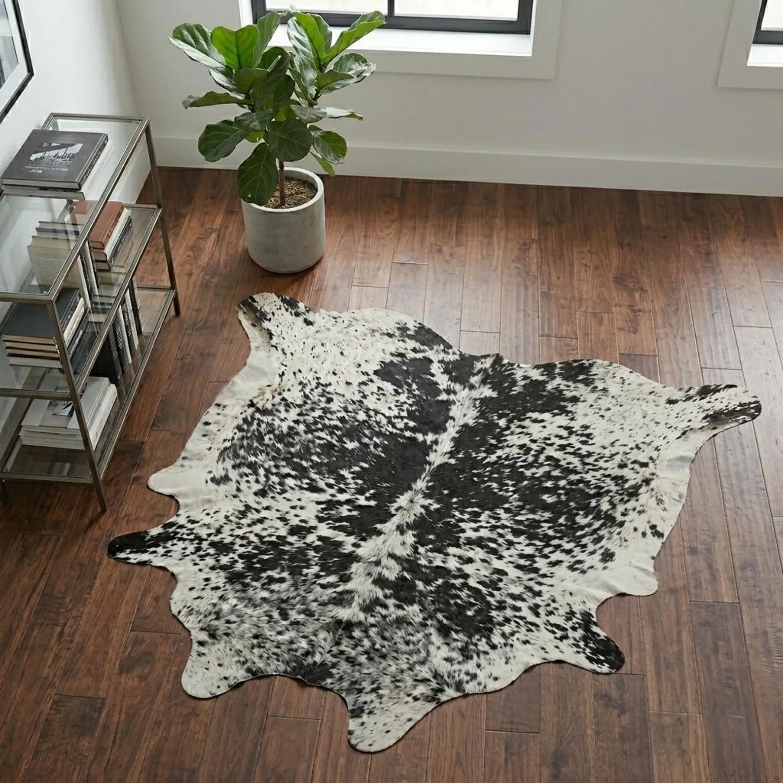 Salt & Pepper Genuine Cowhide Rug Price in Pakistan | Black & White Natural Cow Skin Rug | Export Quality Cow Hide