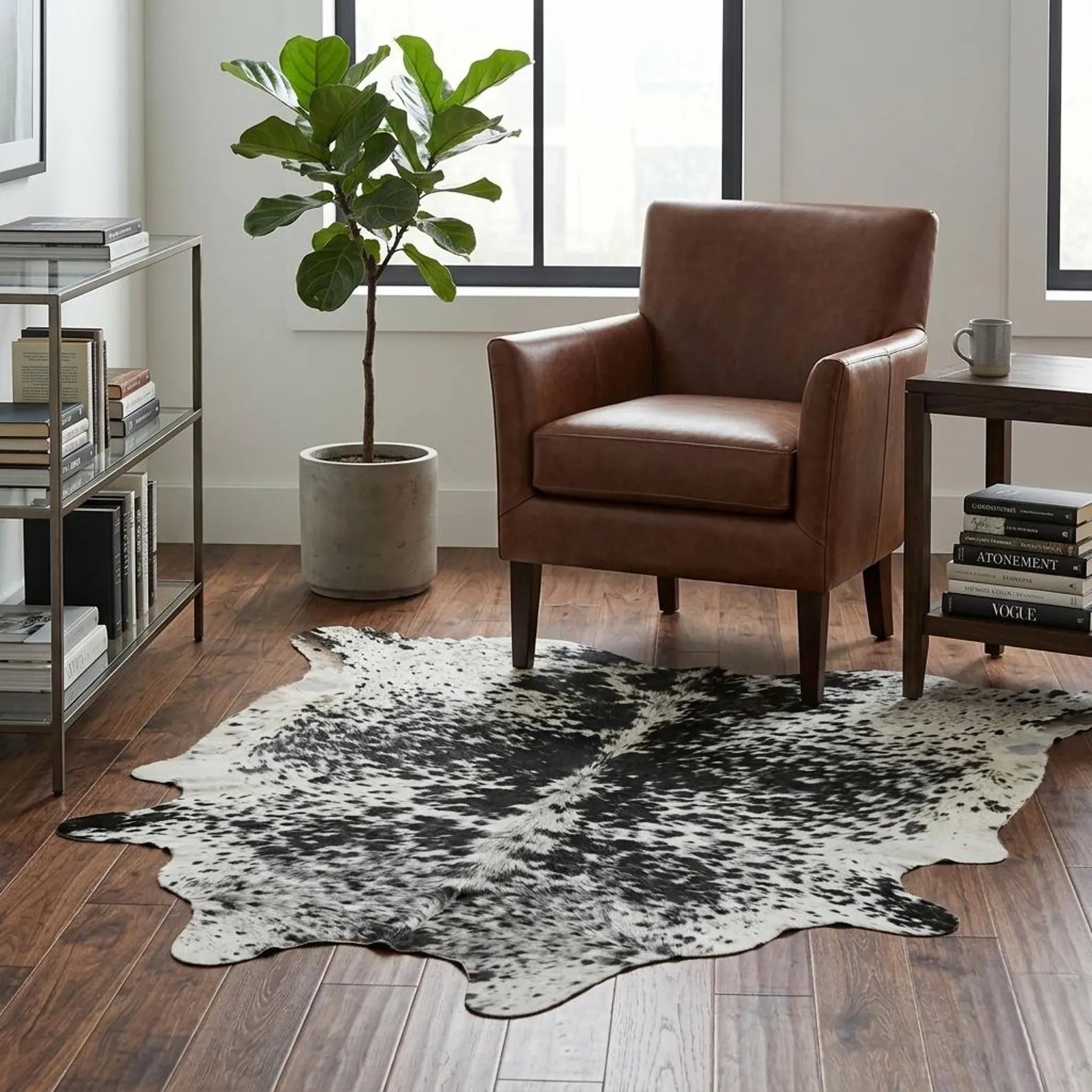 Salt & Pepper Genuine Cowhide Rug Price in Pakistan | Black & White Natural Cow Skin Rug | Export Quality Cow Hide